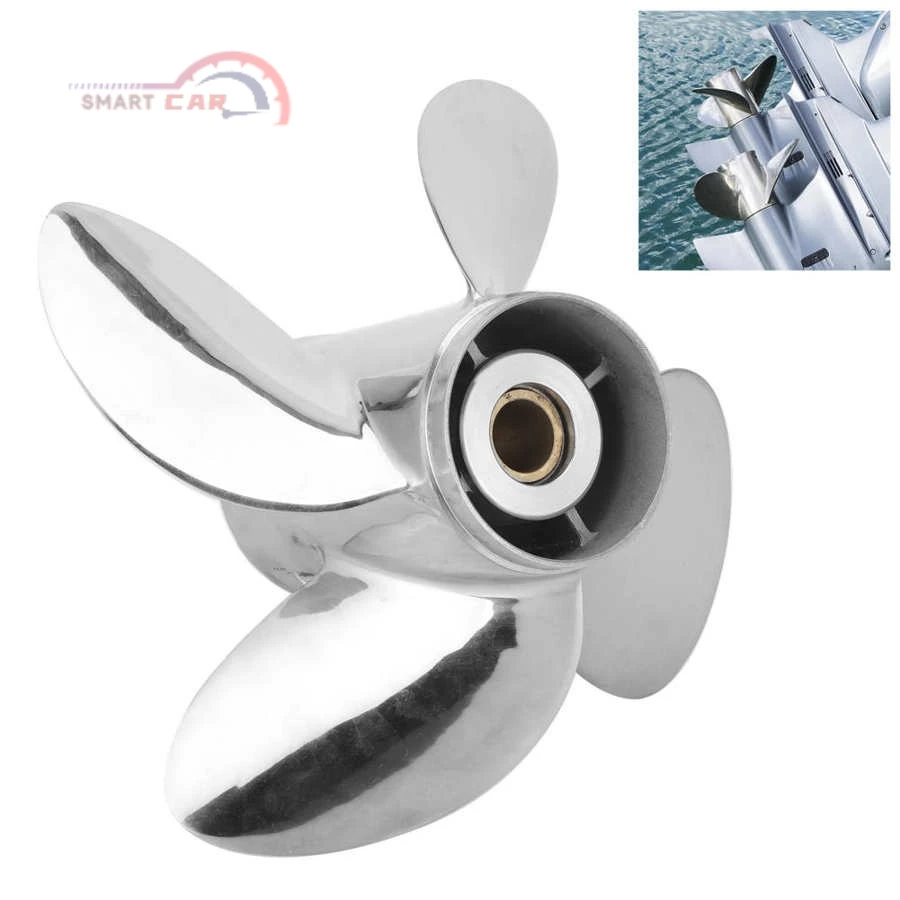 

4Pcs Blades Outboard Propeller Stainless Steel 13 x 19 RH Pitch Fit for YAMAHA 50‑130HP Engine RH Propeller