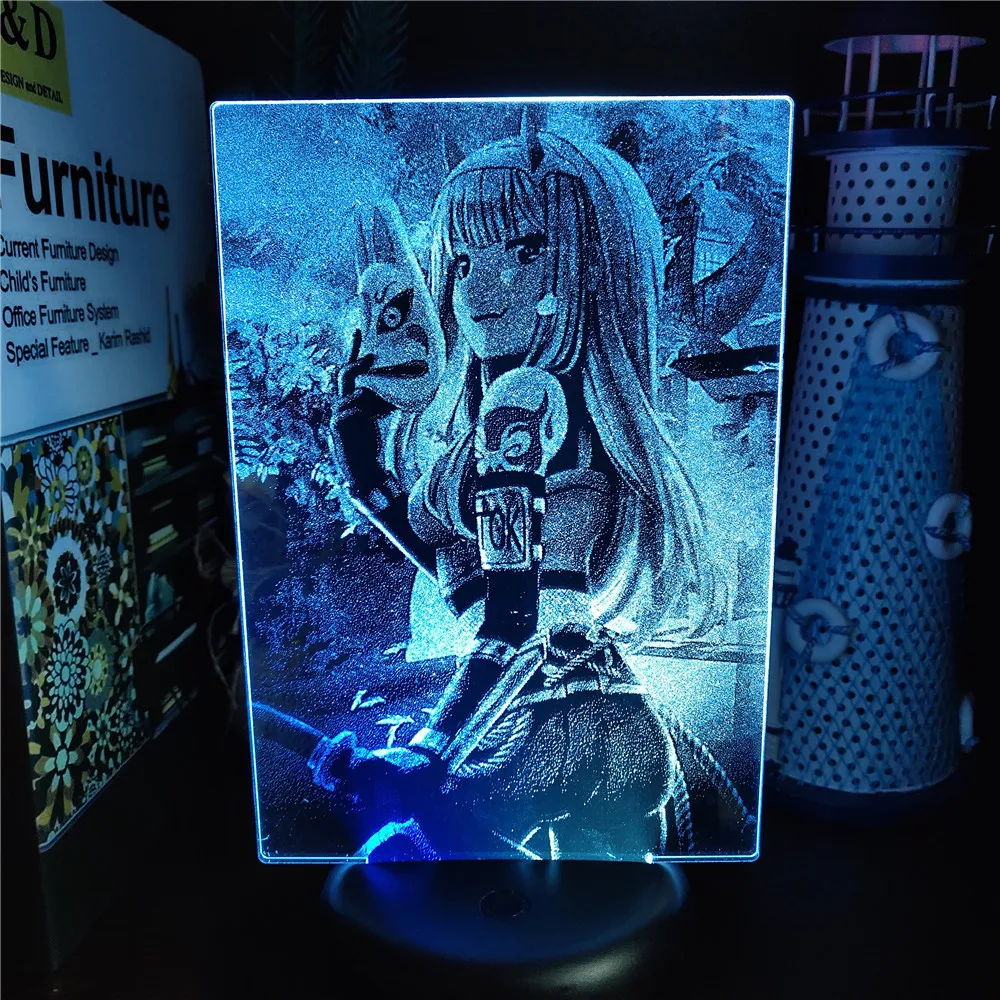 

DARLING in the FRANXX Zero Two 002 Figure Anime 3D Lamp Led Illusion Night Light Bedroom Decor Lampara Kids Birthday Manga Gifts