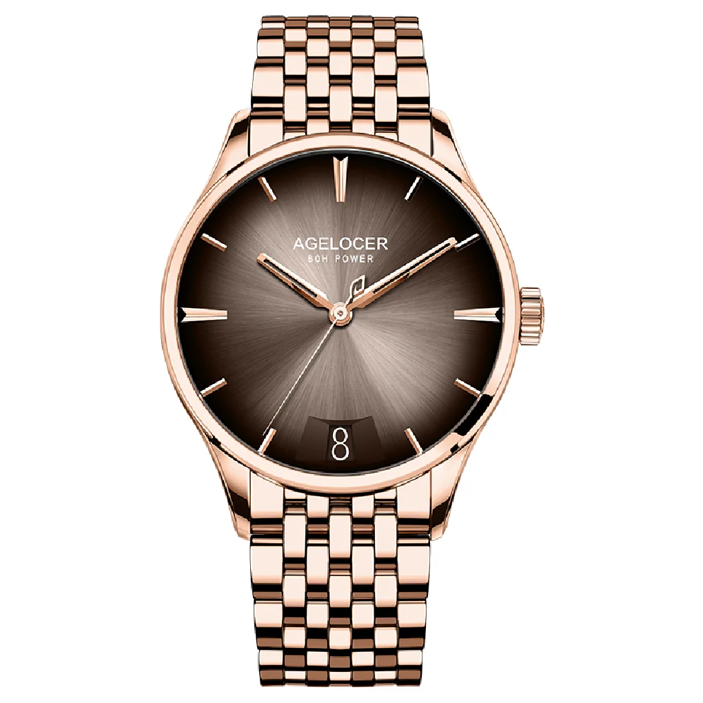 

AGELOCER Original Design Brand Luxury Men Watches Mechanical Automatic Watch Men Waterproof Casual Rose Gold Brown Wristwatches