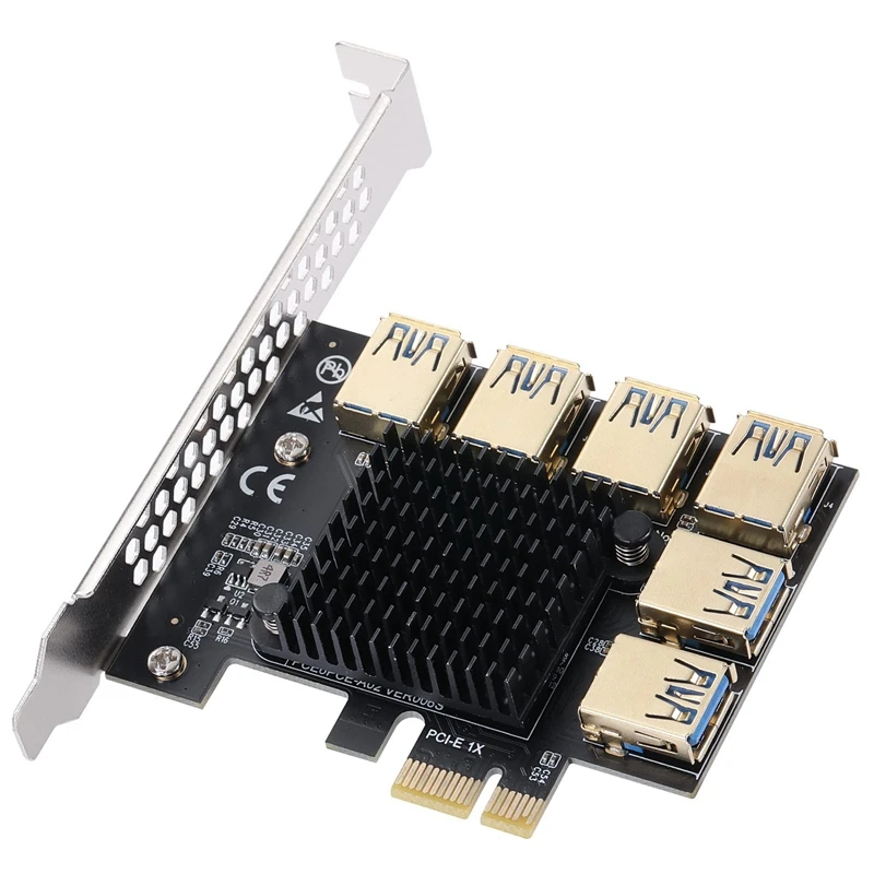

Карта расширения Pcie 1-6 PCI Express 16X, Переходник USB 3,0, адаптер, конвертер PCIE, сплиттер, карта расширения для майнинга биткоинов