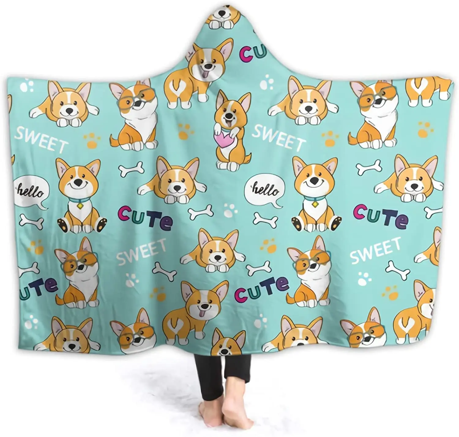 

Теплое Флисовое одеяло с капюшоном для дома