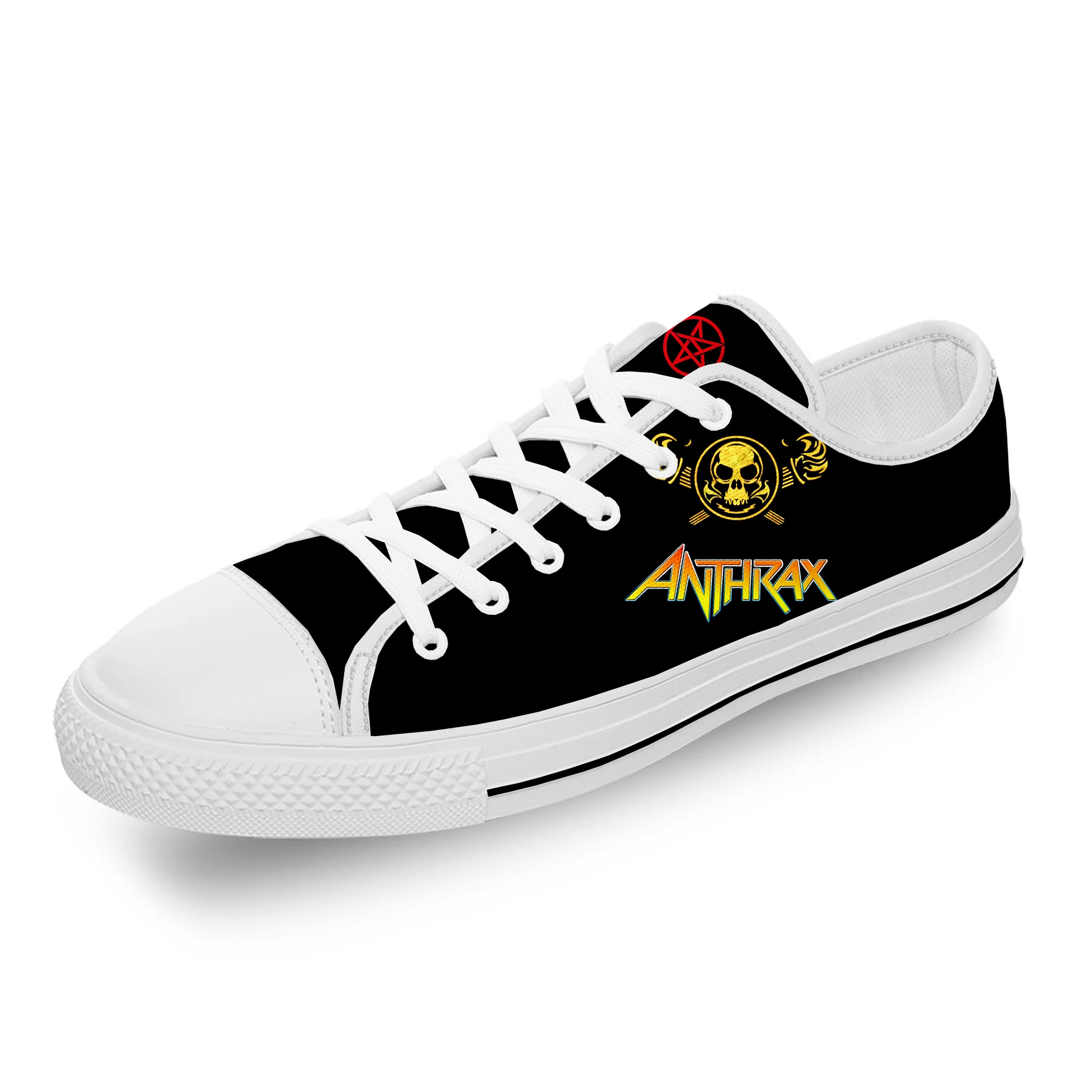 

Anthrax Rock Band Hot Cool White Cloth Fashion 3D Print Low Top Canvas Shoes Men Women Lightweight Breathable Sneakers