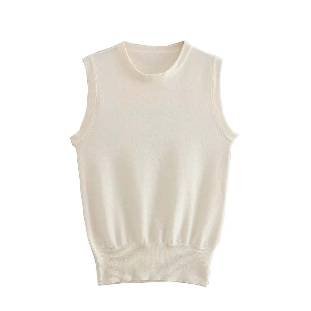 

Женский вязаный жилет PB & ZA, винтажный жилет без рукавов с круглым вырезом, 2022