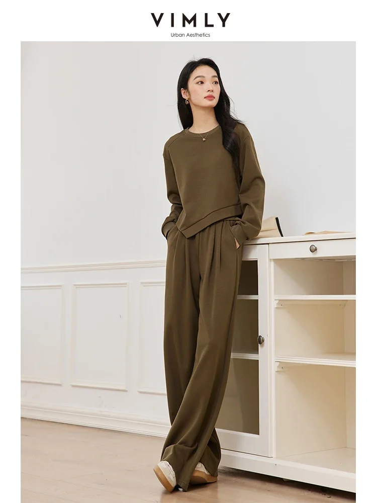 Костюм VIMLY Женский Повседневный Модный свитшот с асимметричным вырезом на