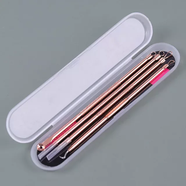 New in Blackhead Extractor Rose Gold Black Dots Cleaner Acne Blemish Remover Needles Set Black Spots Pore Cleanser Tool free shi