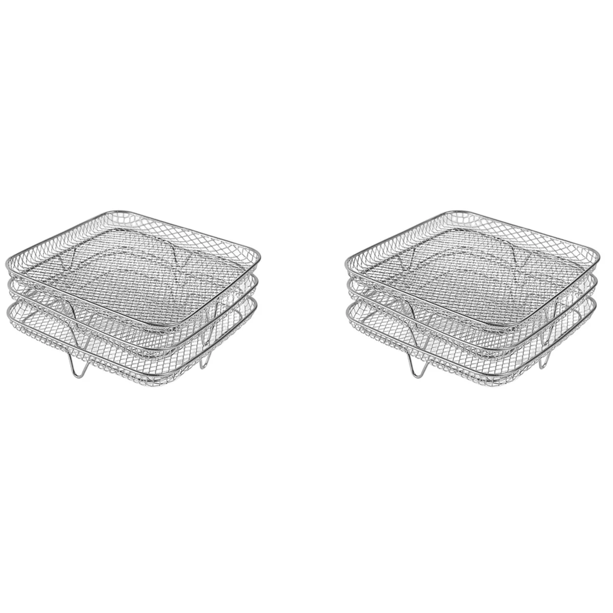 

2pcs 8 Inch Air Fryer Rack for Instant Vortex Air Fryer,Philips,COSORI Air Fryer,Square Three Stackable Dehydrator Racks