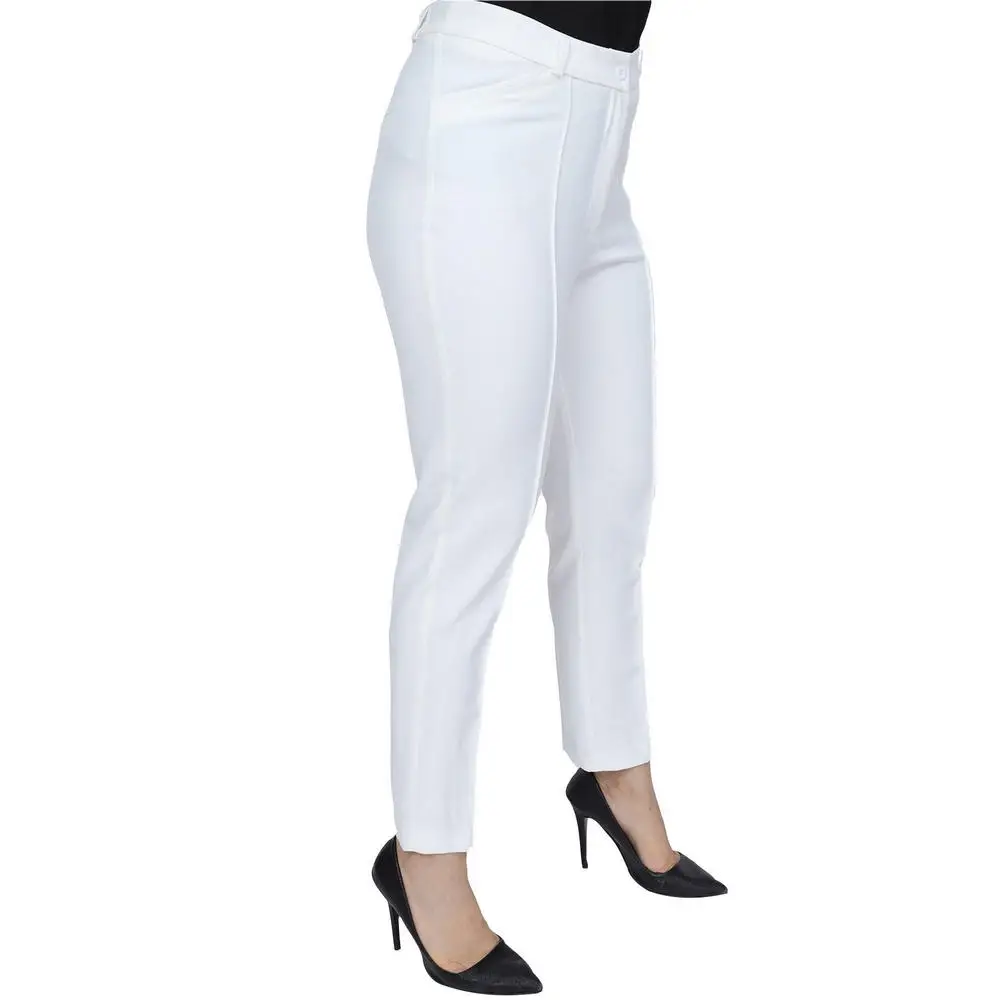 Fierte Women Plus Size Pants Rg1308 Fabric High Waist Tight Trotting Zipper Closure Spring Summer Slim Casual Elegant