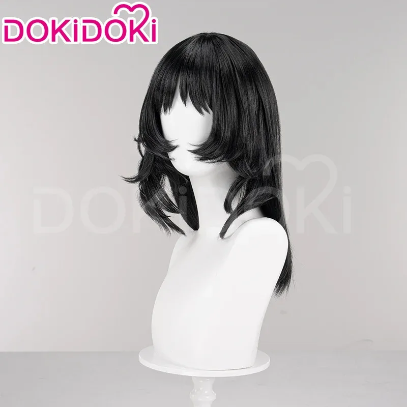 Фото В НАЛИЧИИ Anya Daisuke, парик для косплея, игра для полоскания рта DokiDoki, женские черные короткие волосы, аня, парик для косплея, кепка №3