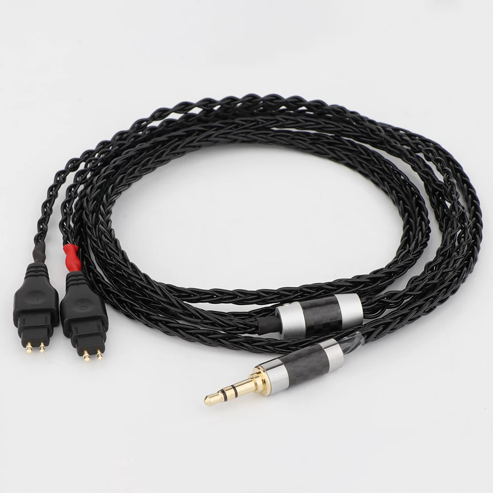 

New 8 Core Balanced Pure Silver Plated Earphone Cable For Sennheiser HD580 HD600 HD650 HDxxx HD660S HD58x HD6xx