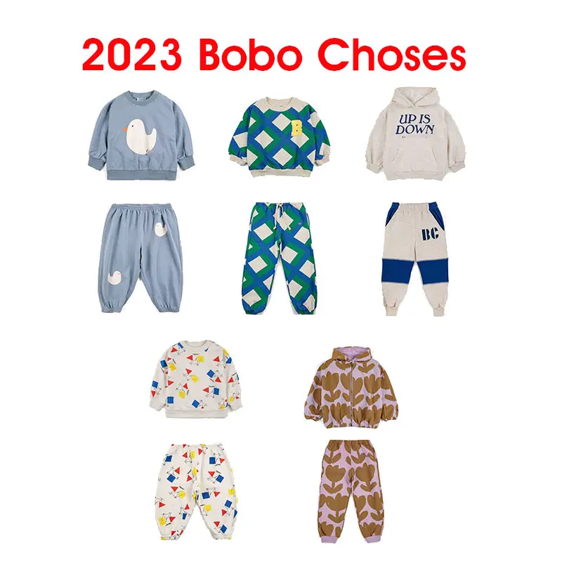 

Осень-зима 2023 AW, Новое поступление, Детские комплекты BC для мальчиков и девочек, свитшоты, штаны, толстовки, модные мультяшные костюмы для малышей