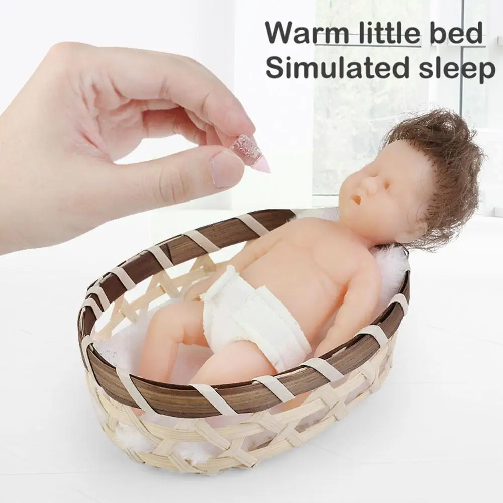 

12cm Mini Reborn Dolls Finished Rebirth Baby Realistic Finger Dolls Lifelike Infant Toy Premature Reborn Full Silicone Kit P2A3