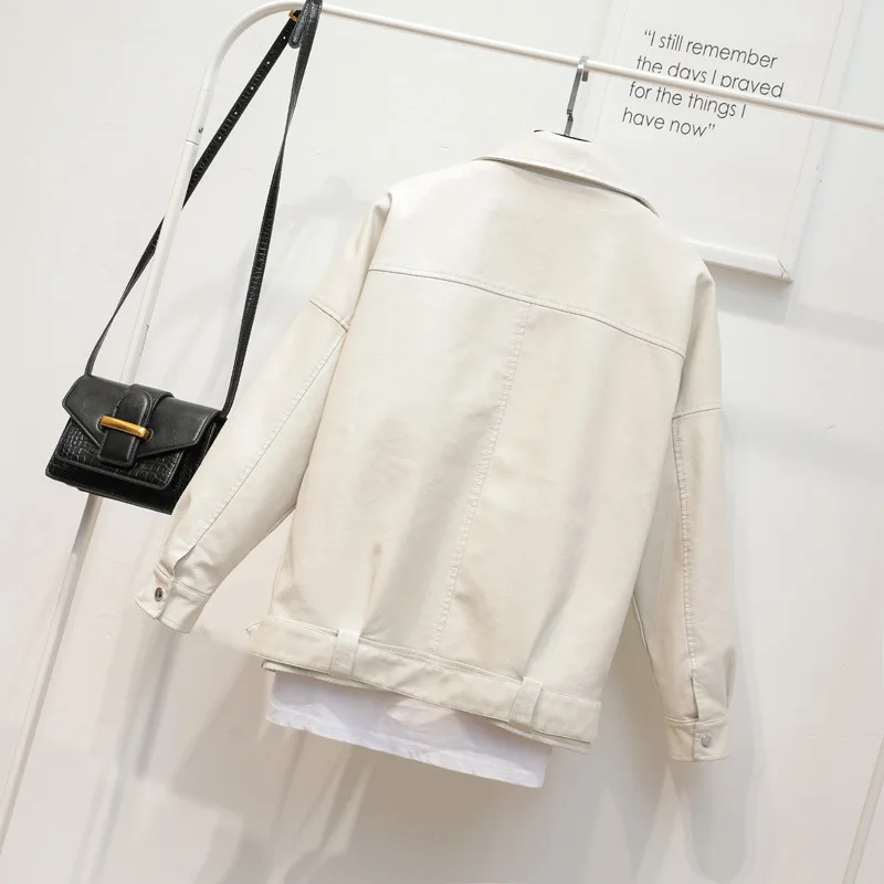 Locomotive leather women 2023 autumn clothes new suit collar wind handsome leather jacket short coat