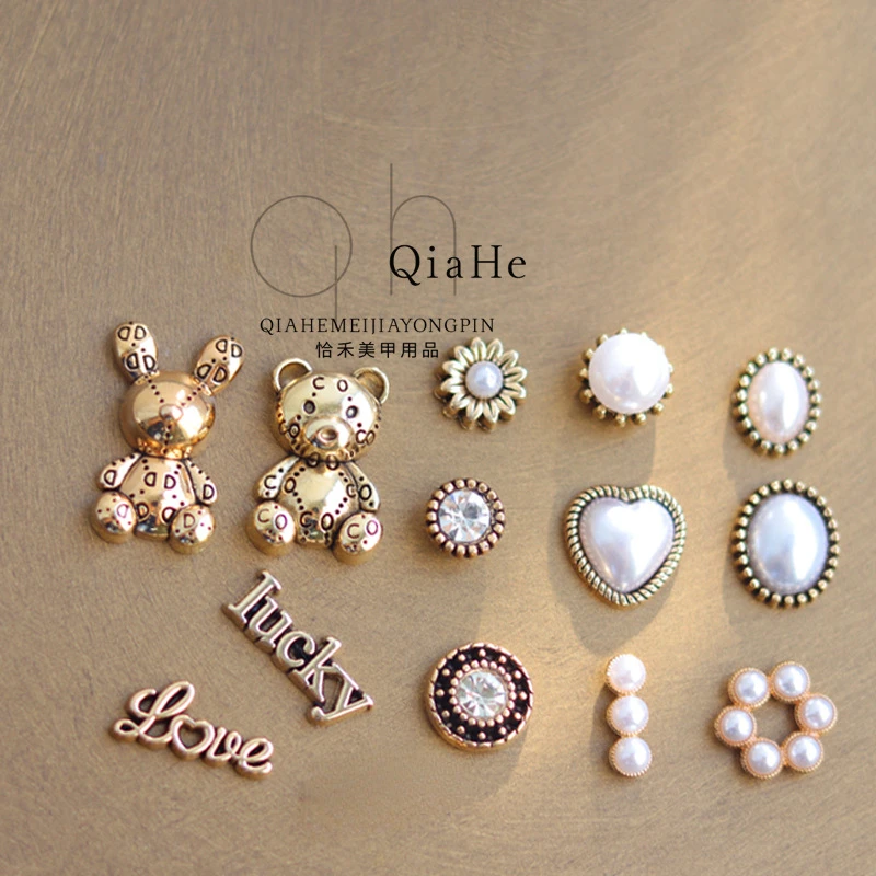 

10 шт., металлические украшения для ногтей