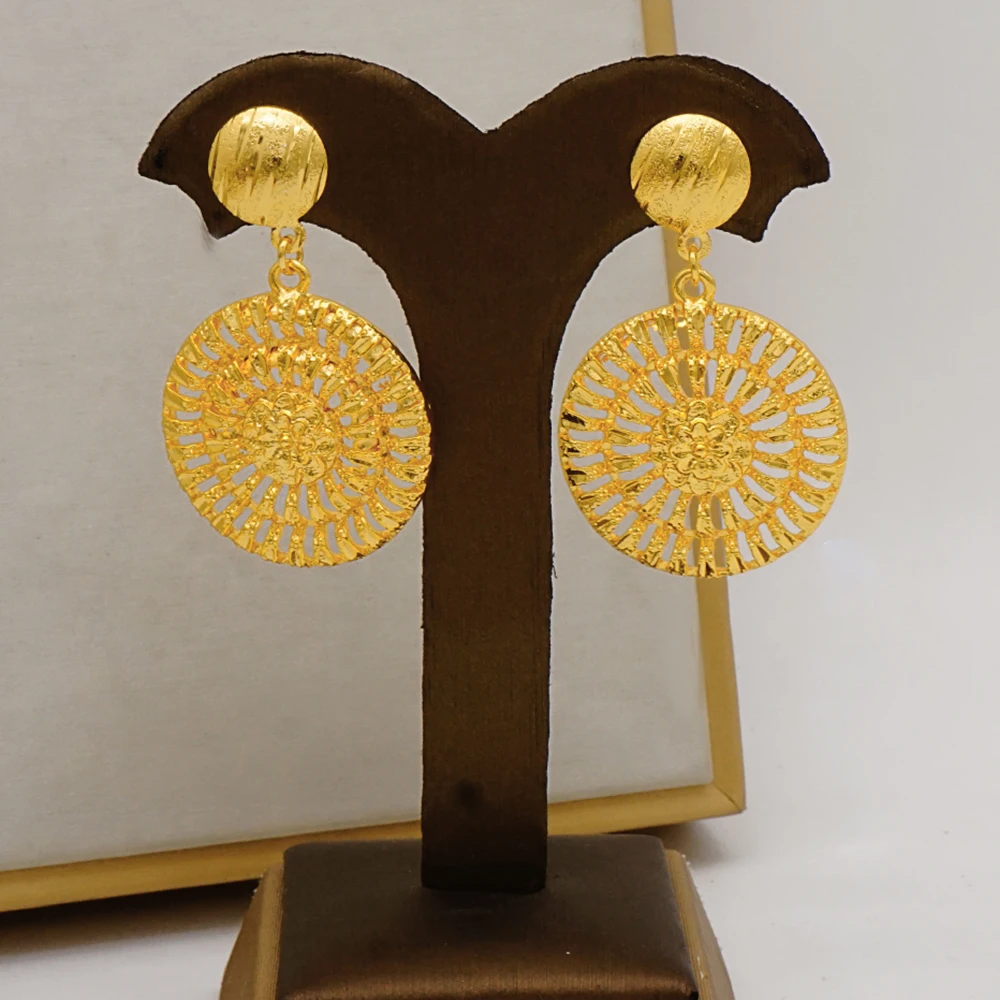 Дубай 24K позолоченные искусственные индийские ожерелья Браслет серьги Нигерия