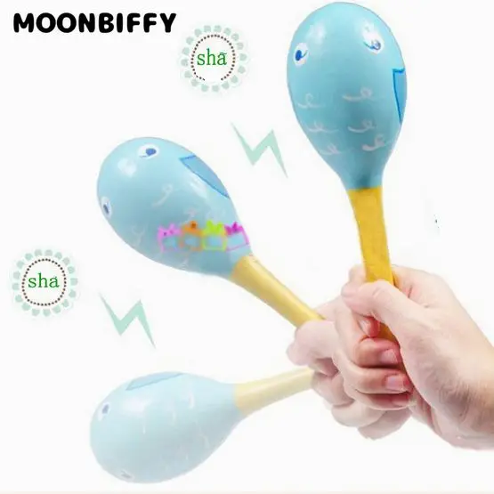 

1 Pcs Kids Mini Colorful Wooden Maracas Baby Child Musical Instrument Rattles Shaker Party for Children Gifts Toys 12*4cm