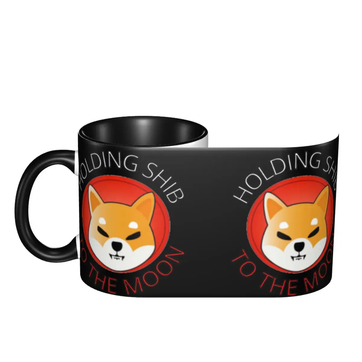 

Shib Coin Holding Shiba Inu Crypto To The Moon Casual Graphic Cups Mugs Print Mugs Doge Dog Cool multi-function cups