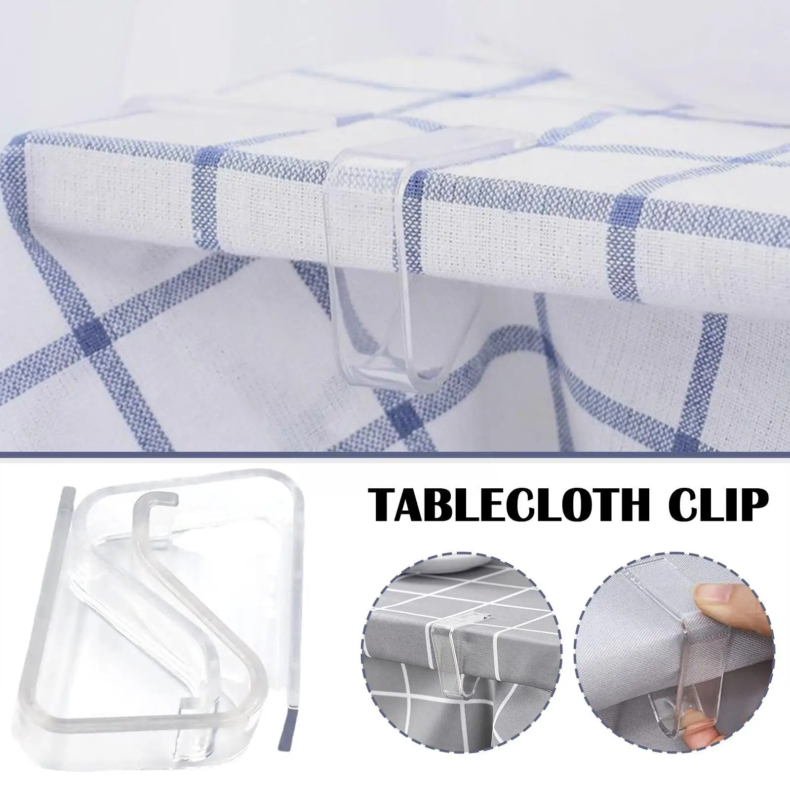 

24pcs/set Plastic Transparent Anti-slip Tablecloth Securing Promenade Clip Wedding Camping Cover Clamps Holder Tab D8q8