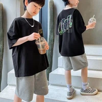 summer new boy fashion sports mid waist pants shorts tide brand childrens casual simple and versatile five point pants