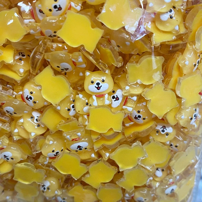 

50Pcs New Cute 7*10mm Mini Cartoon Dog Resin Figurine Crafts Flatback Cabochon Ornament Jewelry Making Hairwear Accessories