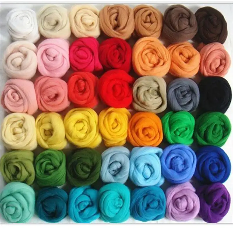 

36 Colors Wool Roving Fibre Wool Yarn Roving For Needle Felting Hand DIY Wool Handmade DIY Special Needle Felt Wet Felt Material