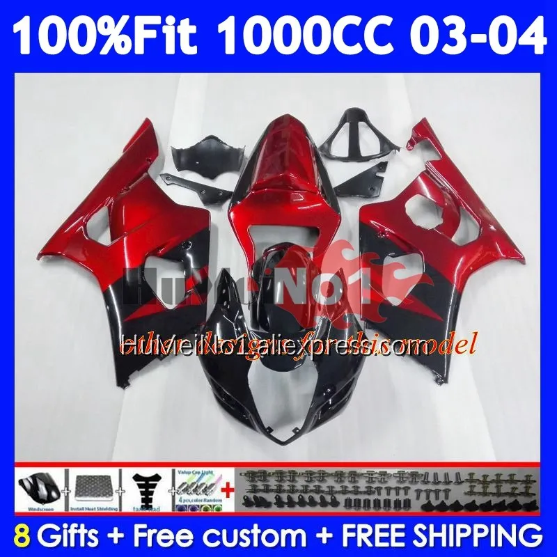Глянцевый красный OEM корпус для SUZUKI GSXR-1000 GSXR 1000 CC 117 No 3 1000CC GSX R1000 K3 GSXR1000 03 04 2003 2004