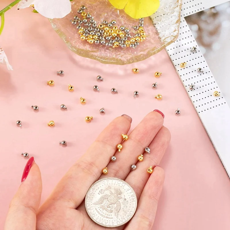 80 шт. Обжимные бусины GTBL для изготовления ювелирных изделий золотистые