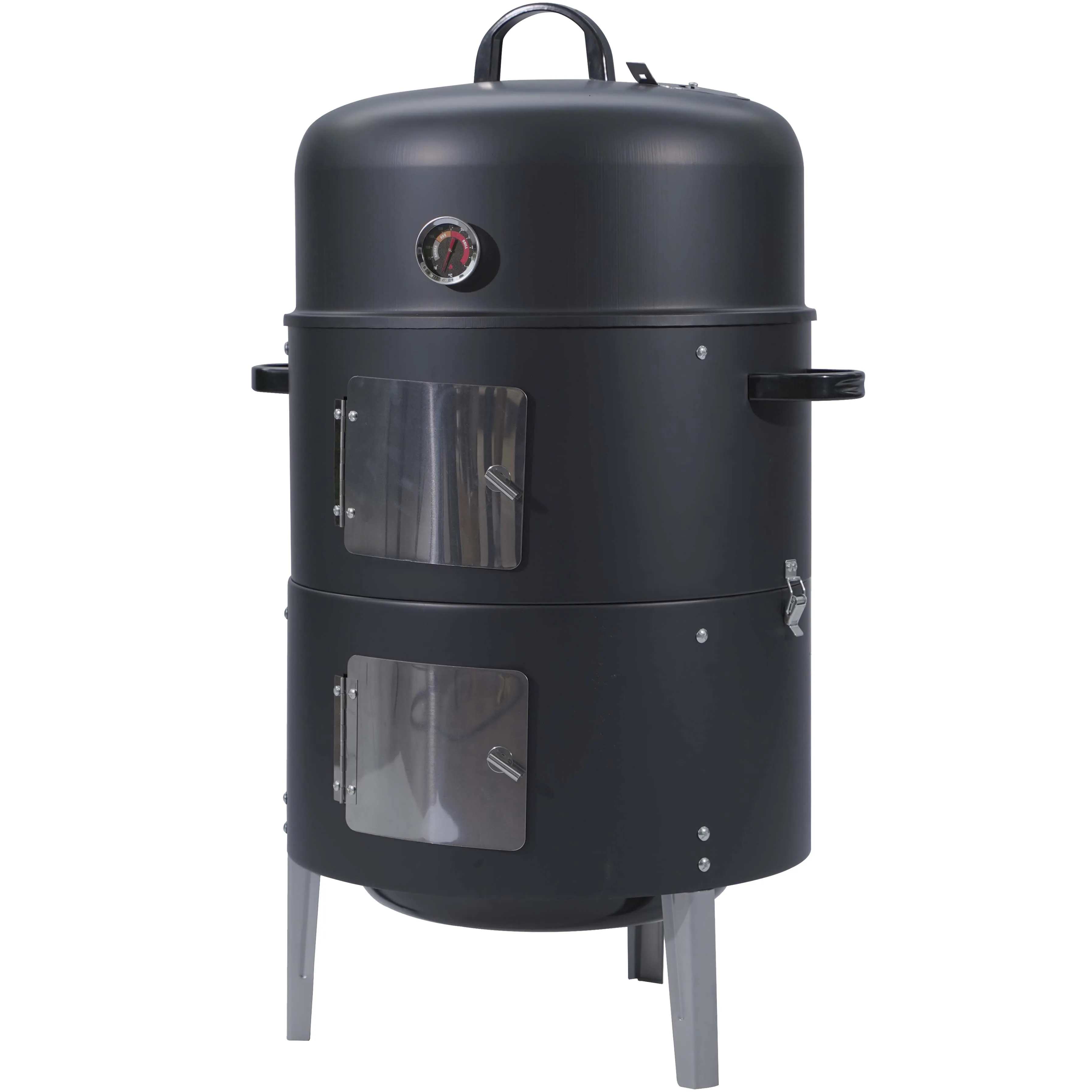 

Vertical Enamel Charcoal Smoker, Detachable 3 Layer multi-function BBQ Grill, Perfect Choice for Outdoor Cooking, Unique Smoky