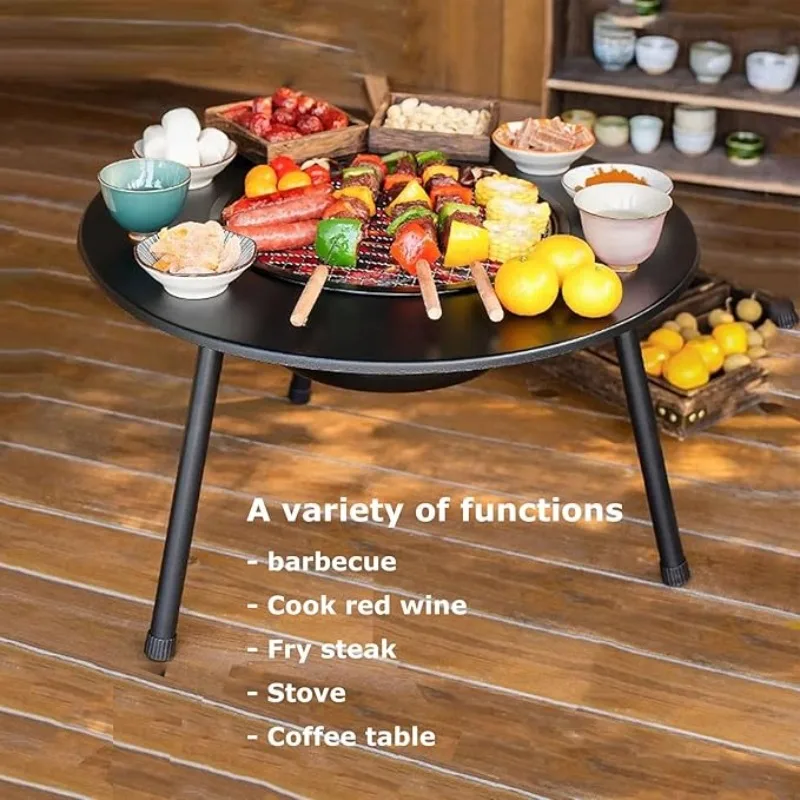 Портативный складной стол для печи круглый кемпинга манюра барбекю пикника