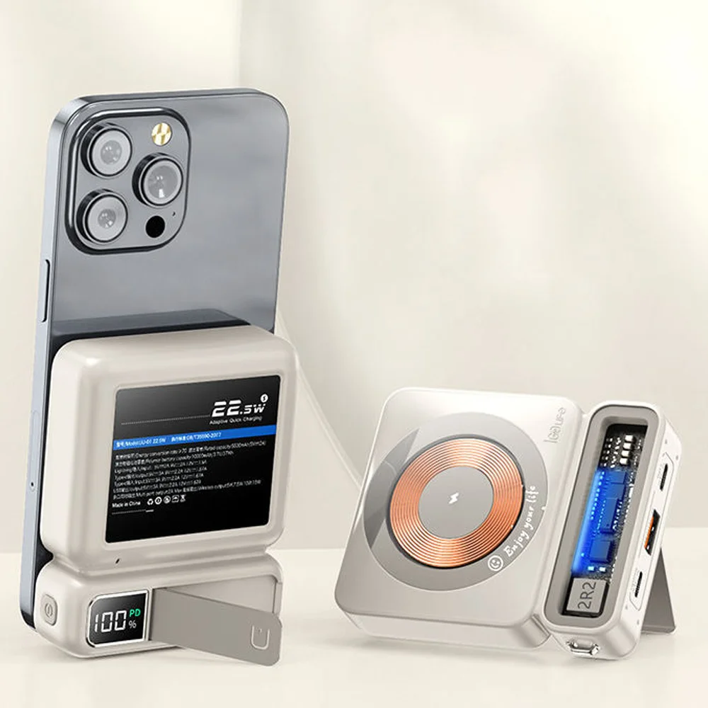 Подставка для сотового телефона в стиле ретро 10000 мАч магнитная 15 Вт беспроводное