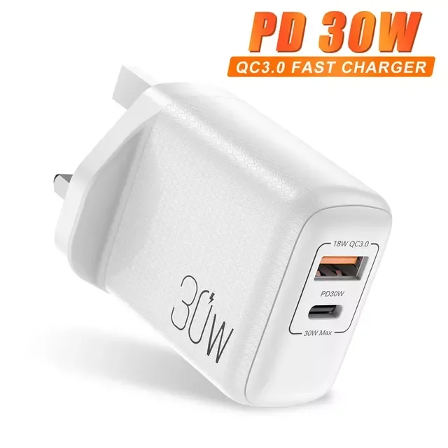 

NEW2023 PD 30W USB C Quick Charge PD QC 3.0 Type C Fast Charging 12 Pro redmi Wall Mobile Charger