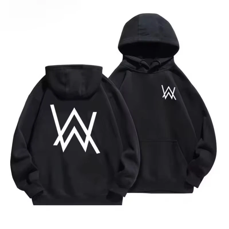 Женская Модная Флисовая Толстовка С Капюшоном В Стиле Alan Walker Пуловер Принтом