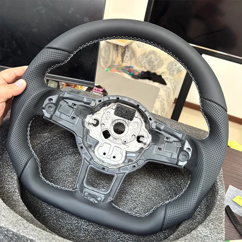 Рулевое колесо для Golf 7 7.5 GTI MK7 изготовлено из натуральной кожи, может быть оснащен лопастями переключения передач, автомобильные аксессуары