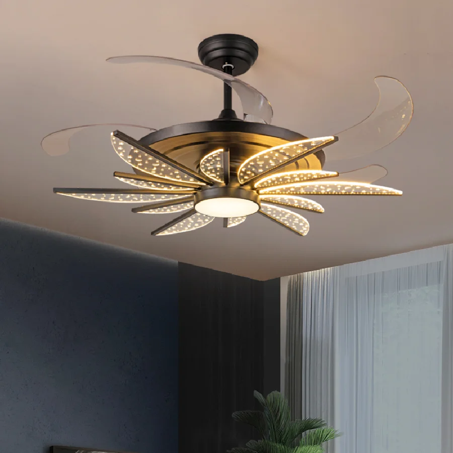 

Nordic restaurant Ceiling fan with lights remote control smart living room decoration lamparas Pendant lights