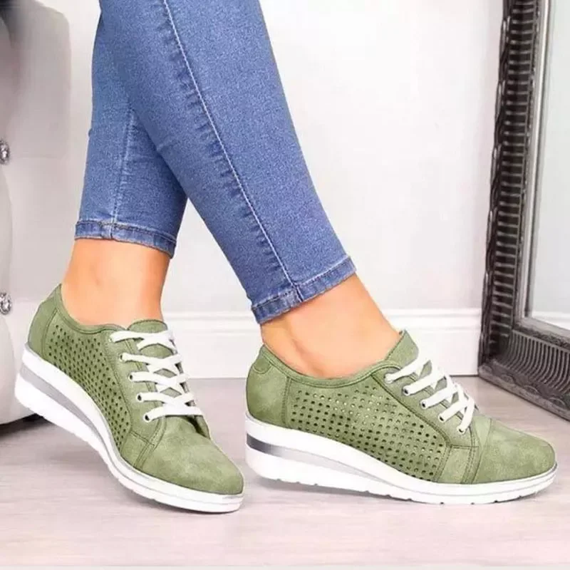 

2022NEW shoes sneakers 2022 hollow out breathable platform wedge shoes sneakers women casual shoes woman tenis feminino