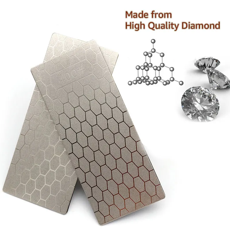 

Diamond Knives Sharpening Stone 400# 1000# 600# Grindstone Knife Sharpener Ultra-thin Honeycomb Surface Whetstone Set