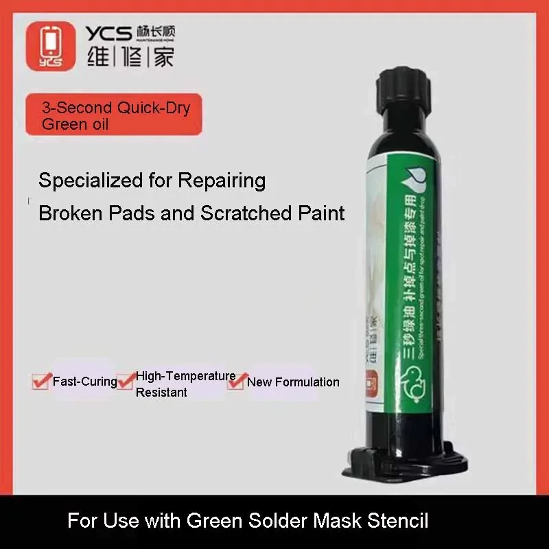 YCS 3S UV Curing Green Oil Rapid Curing High-Temperature Resistant 3 Seconds Quick-Drying Curing Solder Mask Green Oil