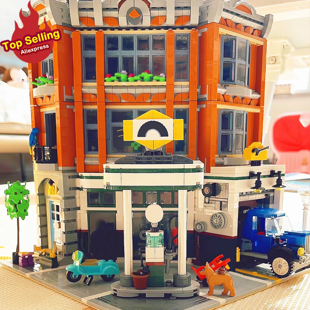 

Creative Expert Corner Garage Maintenance Station Street View Model 10264 Moc Building Block Bricks Educational Kid Toy 2569pcs