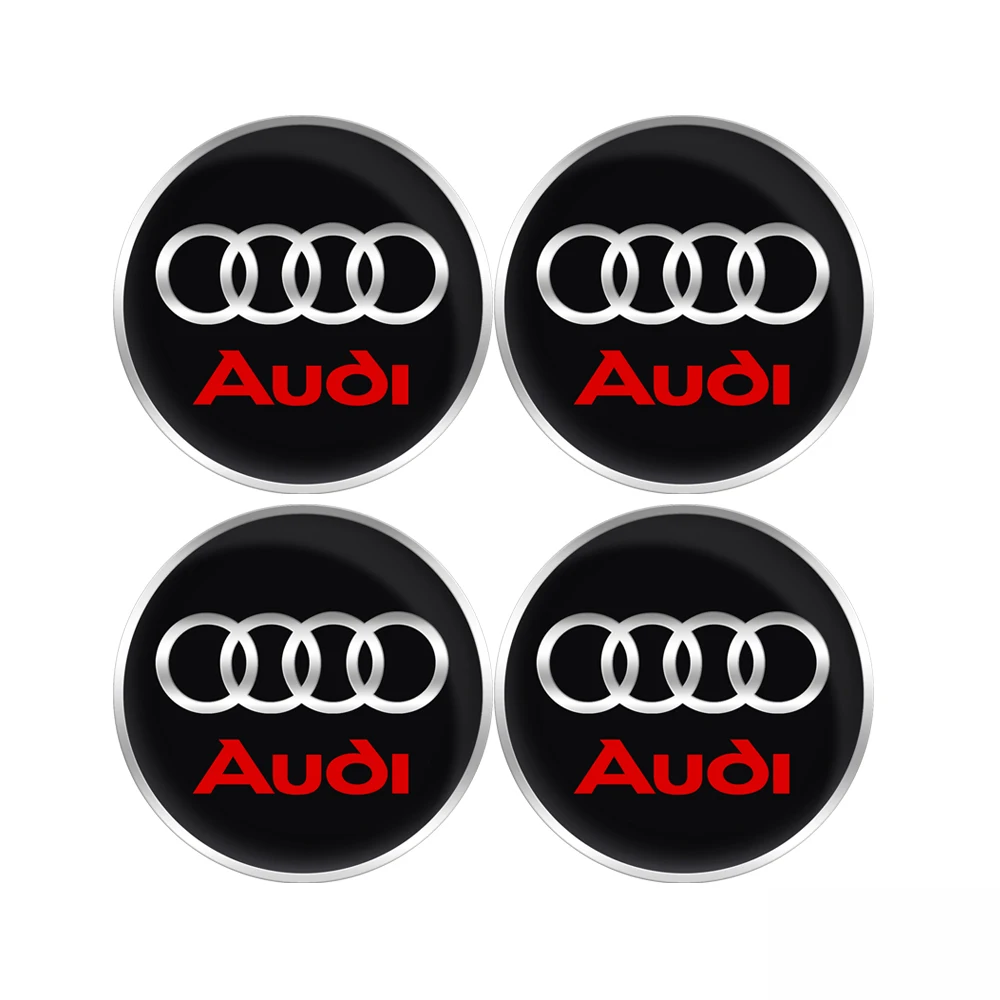 

56/60/65 мм, 4 шт., колпаки Audi Hub, центральная крышка колеса автомобиля, эмблема, значок, наклейка, декоративные аксессуары для Audi A1 A2 A3 S3 S6 Q3 Q5 Q7