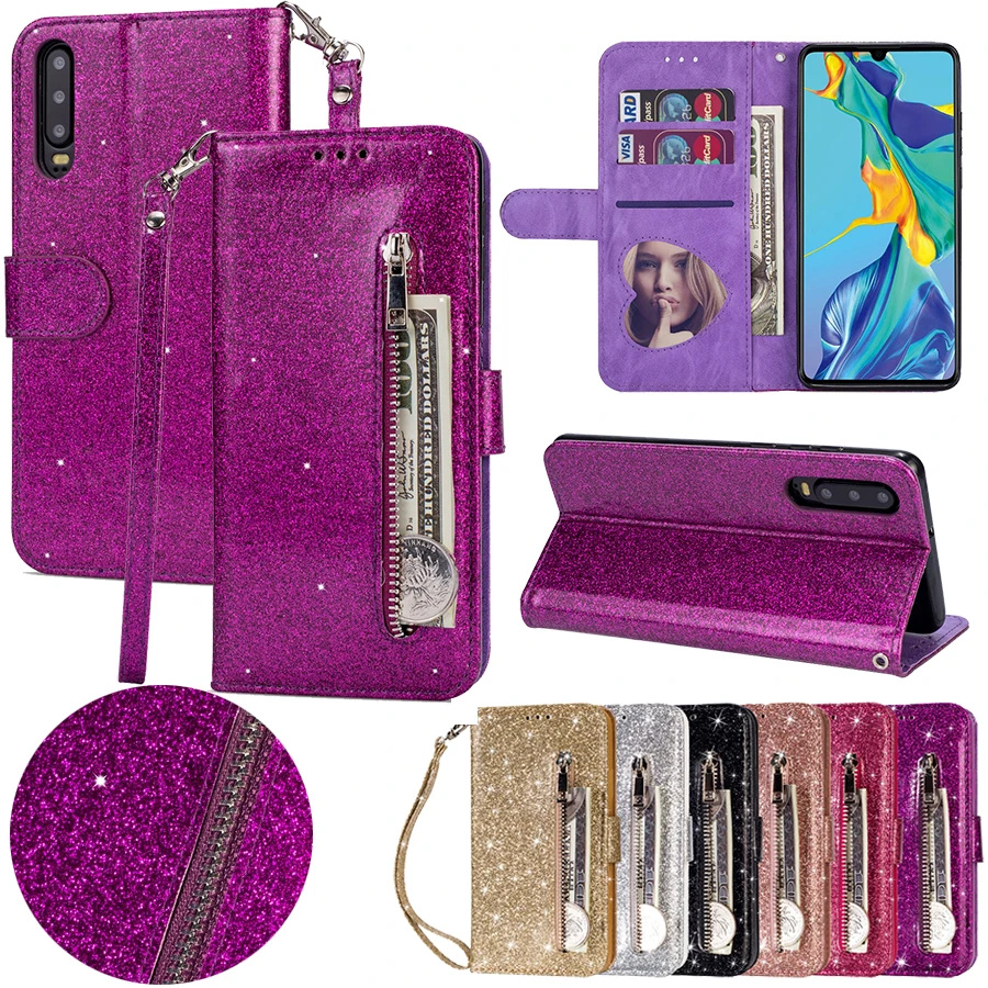 

Bling Case For Samsung A02S A10 A12 A21S A22 A32 A51 A52 A71 A72 Leather Flip Zipper Wallet Case For Galaxy J3 J5 J7 2017 J62018