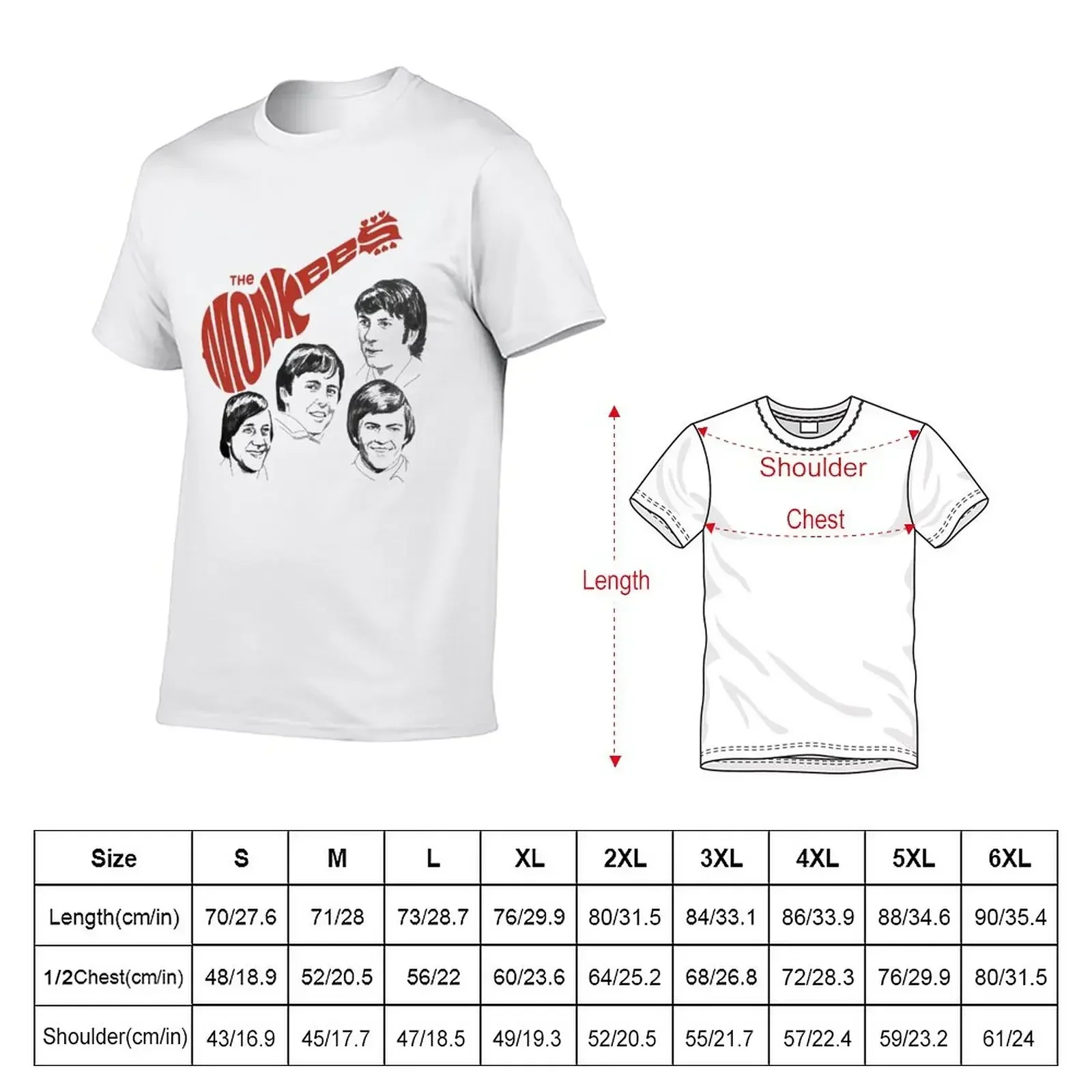 Фото Футболка Monkees с короткими рукавами, плотная, в стиле кавай, мужская одежда, мужские футболки №2