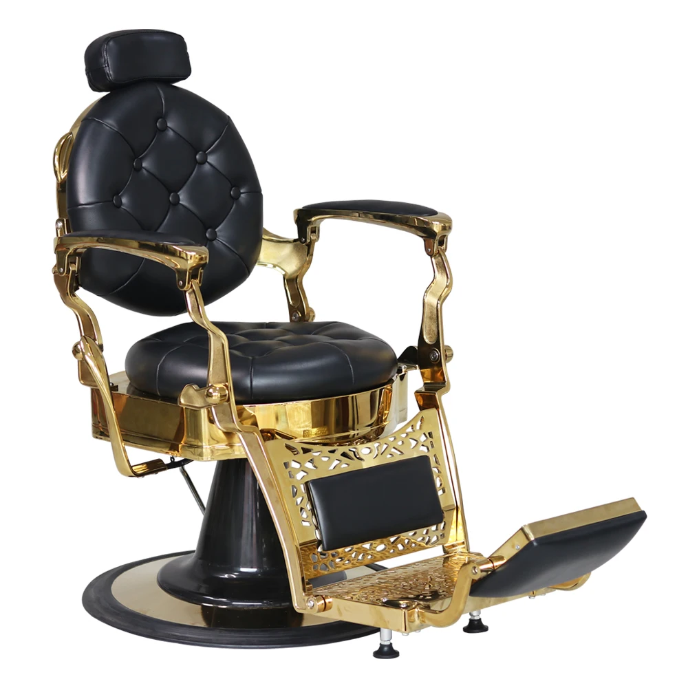 

beauty salon furniture man hydraulic reclining american custom vintage gold black barber chair for sale cheap
