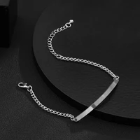 kunjoe 2022 hip hop stainless steel chain bracelet for men women punk geometric bracelet bangles unisex jewelry gift accessories