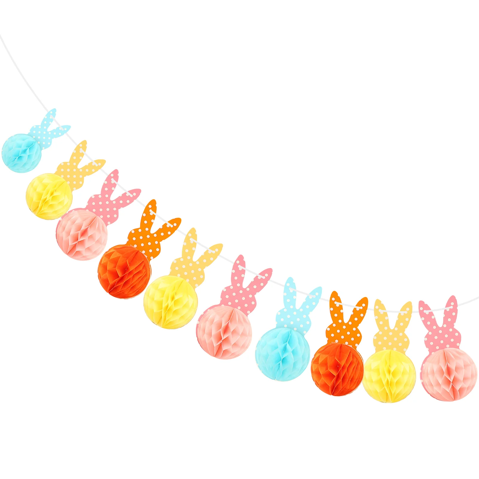 

Bunny Honeycomb Design Hanging Flag Paper Banner Decoration