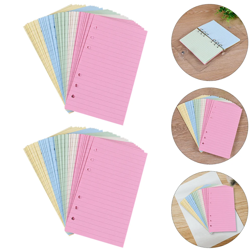 

2 Pcs Loose Leaf Paper Practical Notepad Replacement Page Refill Filler Students Stationery Six-hole Pocket Book