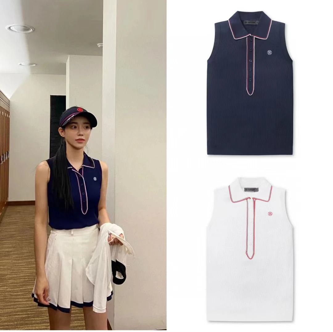 

Woemn's Golf Top Summer Casual Sports Polo Slim Fit Sleeveless Thin Knit Shirt