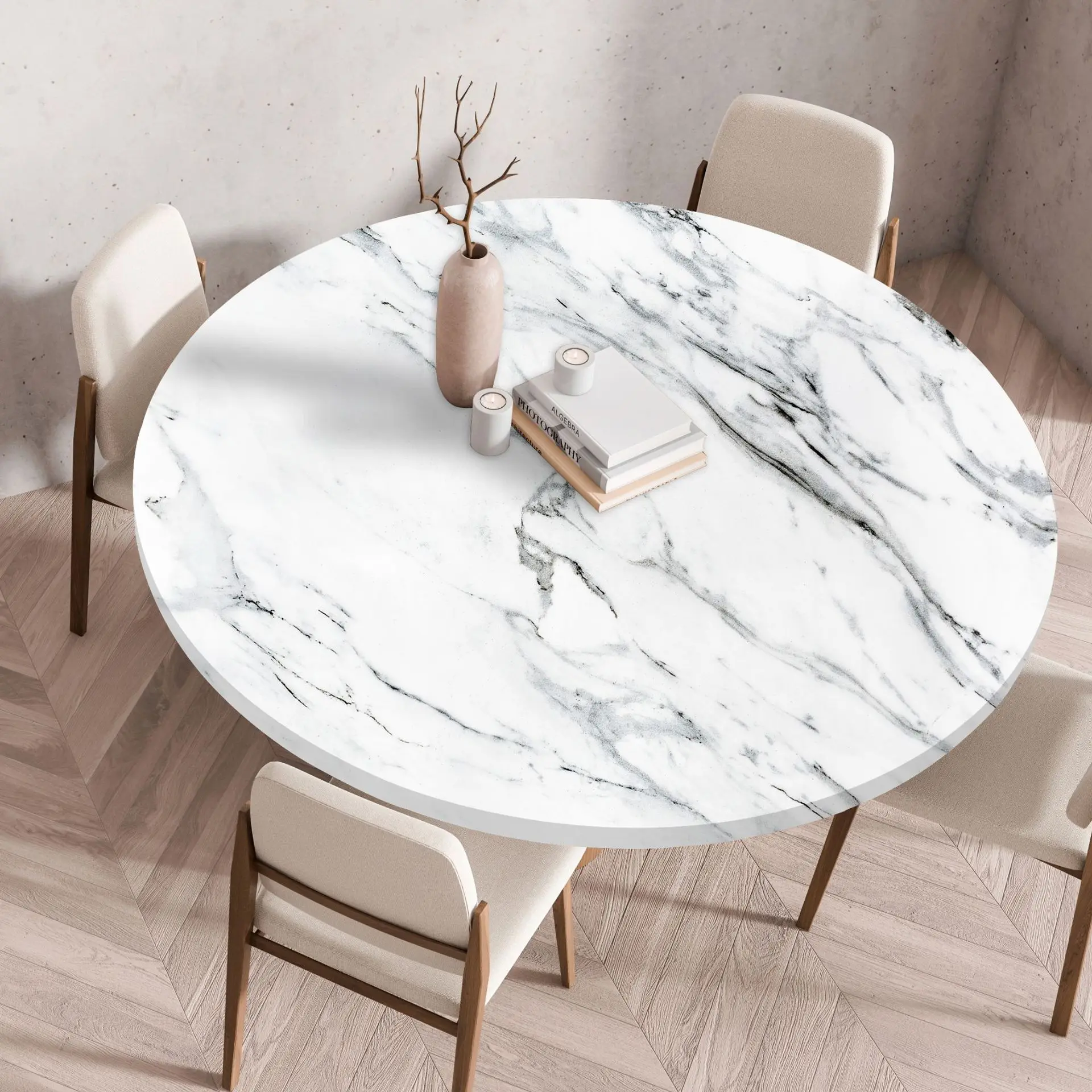 Круглая водонепроницаемая скатерть из полиэстера