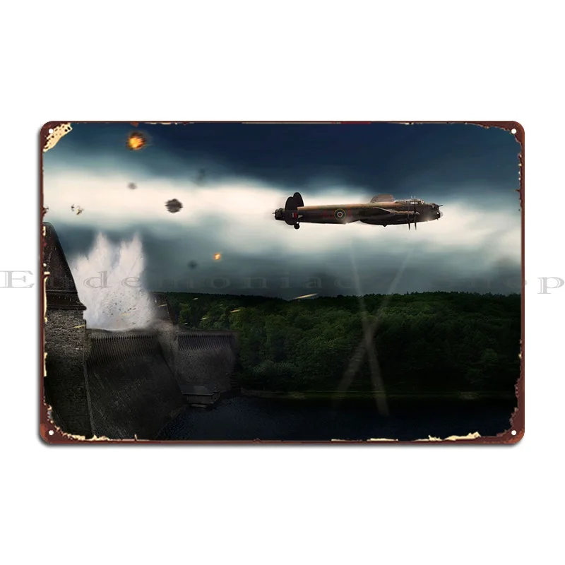 

Dam Buster Lancaster A-Apple выпускает свое оружие металлический знак для паба гараж; Клуб Создайте классический оловянный плакат