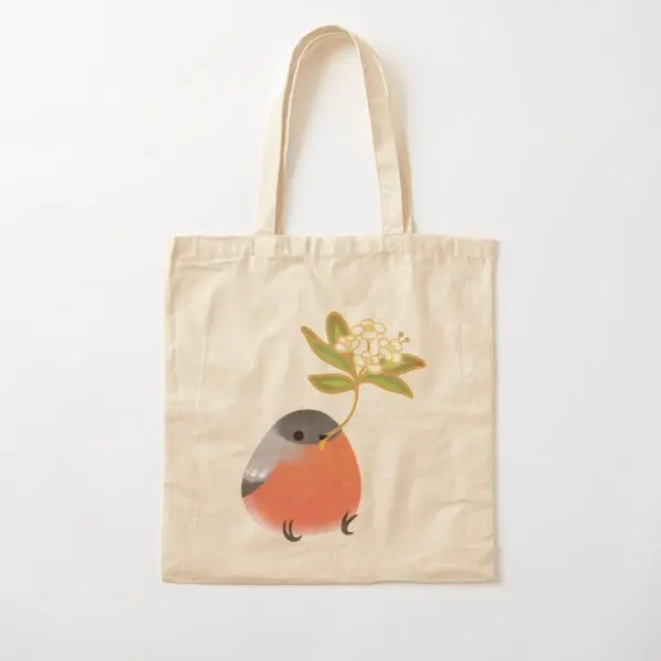 

Eurasian Bullfinch Cotton Canvas Bag Fabric Reusable Tote Unisex Travel Grocery Ladies Casual Fashion Foldable Handbag