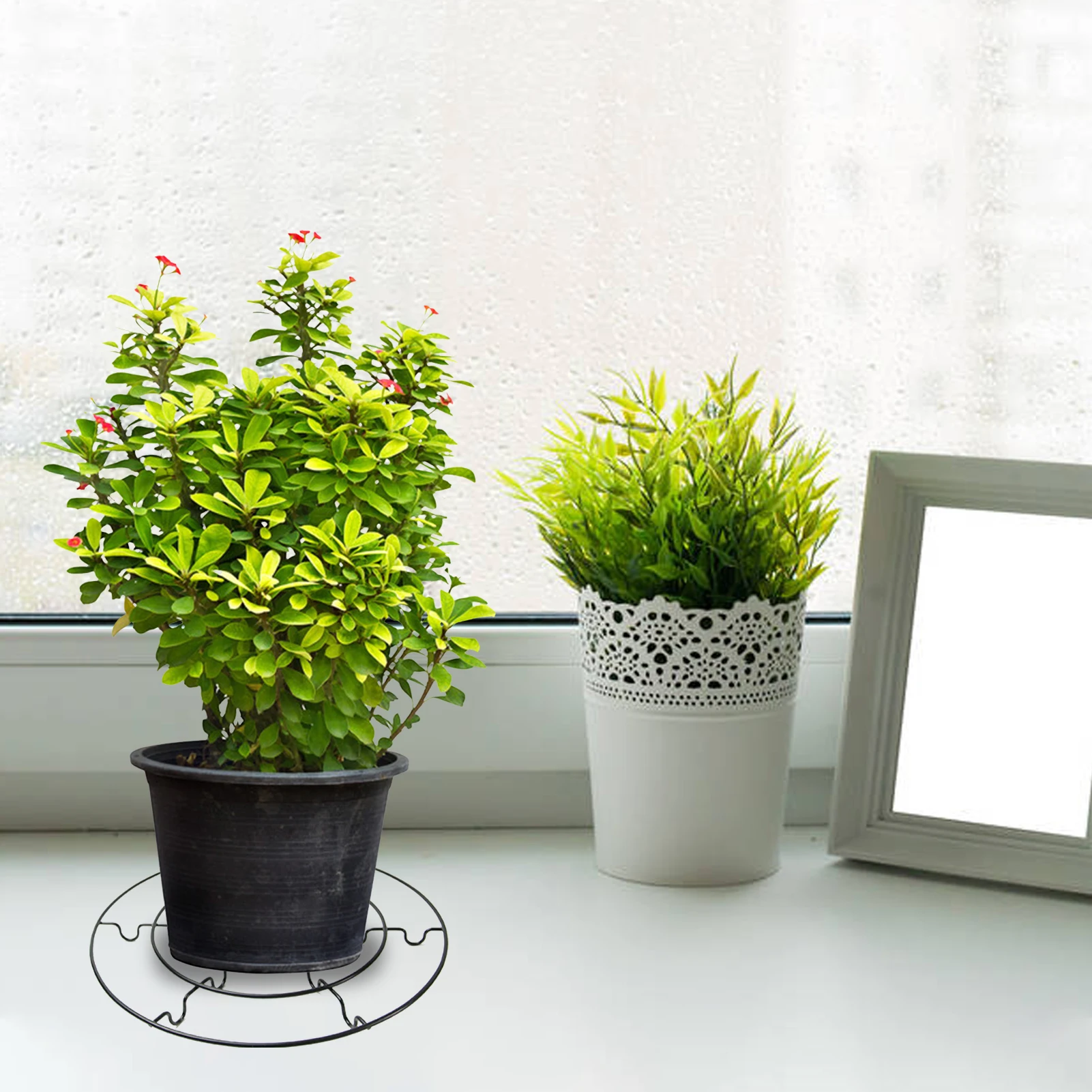 

Planter Stand - Round Metal Potted Plant Stand - Flower Pot Planter Iron Rack Indoor Display Low Plant Stand Rack Flower Contain