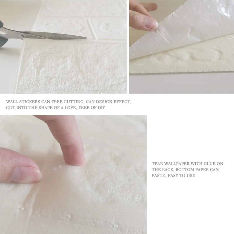 10pcs 3d wall sticker panels imitation brick self adhesive wallpaper kitchen bedroom decor living room home house decoration tv free global shipping